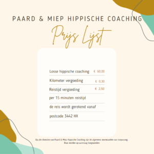 Prijslijst paard en miep